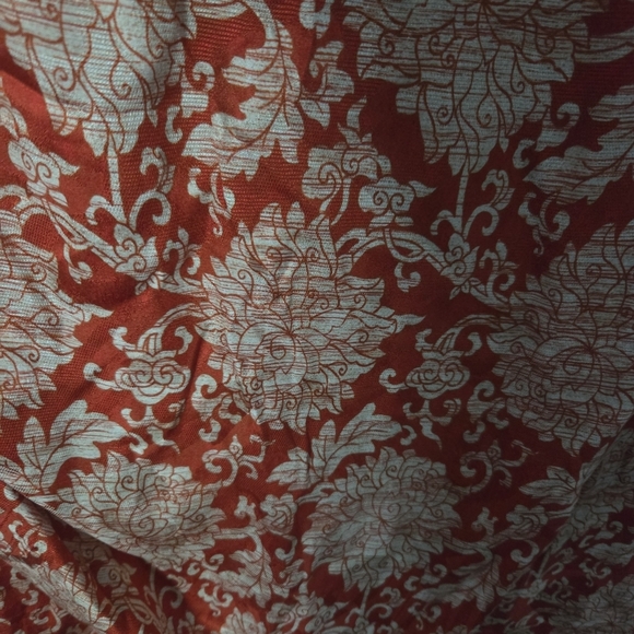 Anthropologie Skylar Floral Red Silk Blend Boho Faux Wrap Mini Dress. 8 - Picture 8 of 10